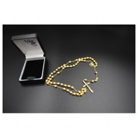 Rosario baño de oro diamantado