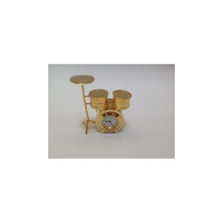 Batería mini con reloj dorado