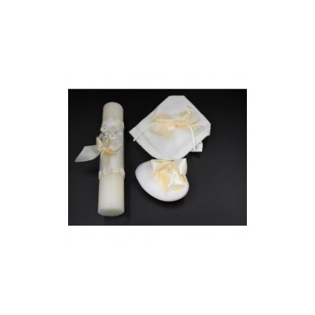 Set de bautizo ivory vela,...